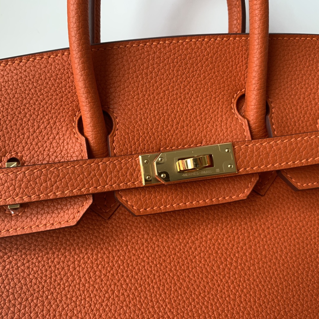 Hermes Birkin 30cm Orange Togo Bag Gold Hardware True