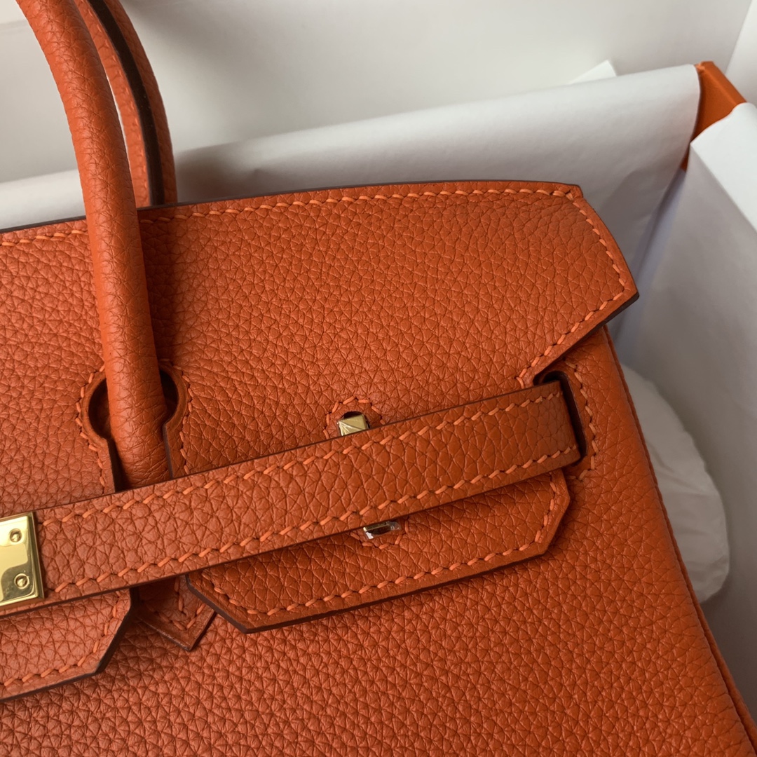 Hermes Birkin 30cm Orange Togo Bag Gold Hardware True