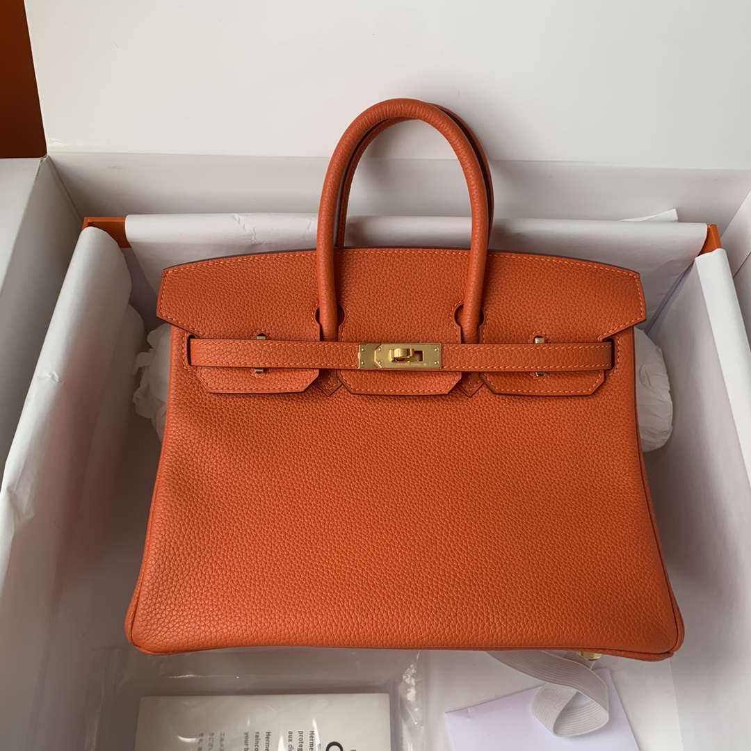 Hermes Birkin 30cm Orange Togo Bag Gold Hardware True