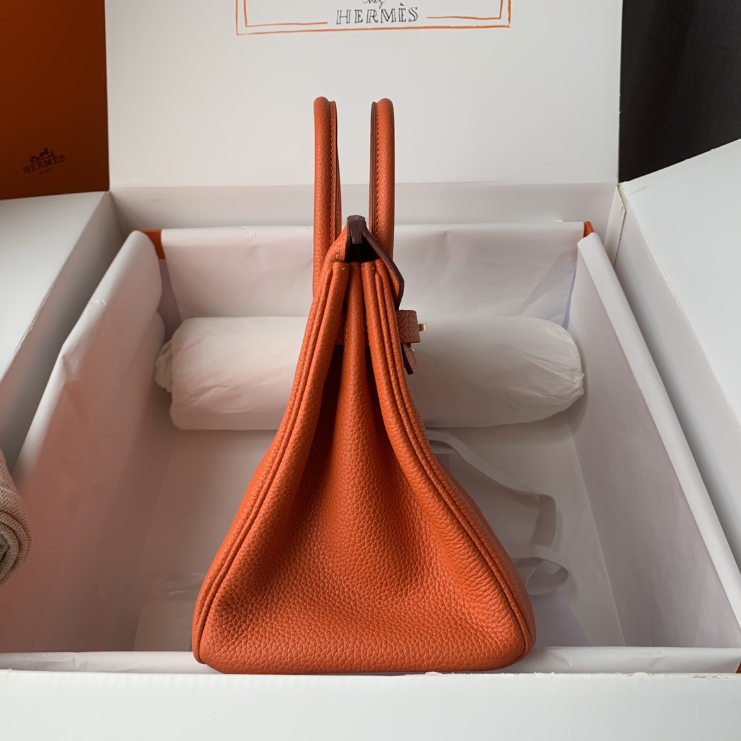 Hermes Birkin 30cm Orange Togo Bag Gold Hardware True