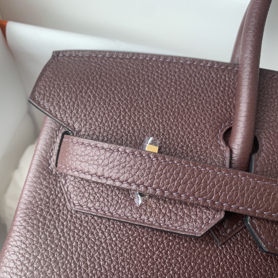 Hermes Birkin 35 Togo Chocolat Orange Poppy Gold