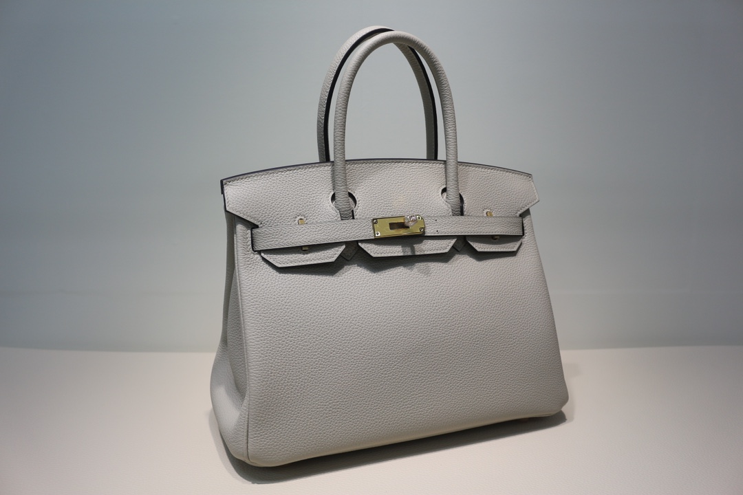 Hermes Birkin bag 30 Blue glacier Togo leather Gold