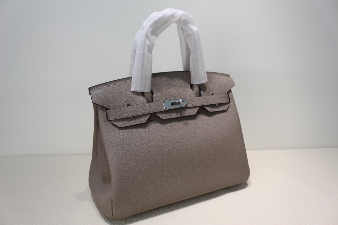 Hermes Birkin bag 30 Gris asphalt Novillo leather Silver