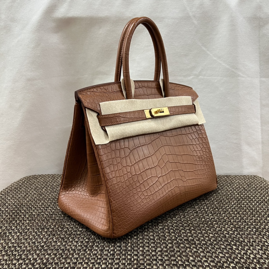 Hermes Birkin Bag Matte Porosus Crocodile Leather