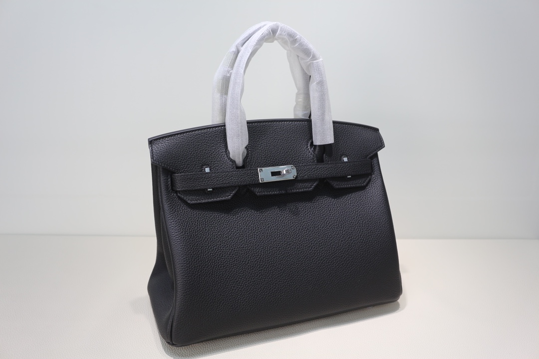 Hermes Birkin Epsom Black Silver Hardware Handmade