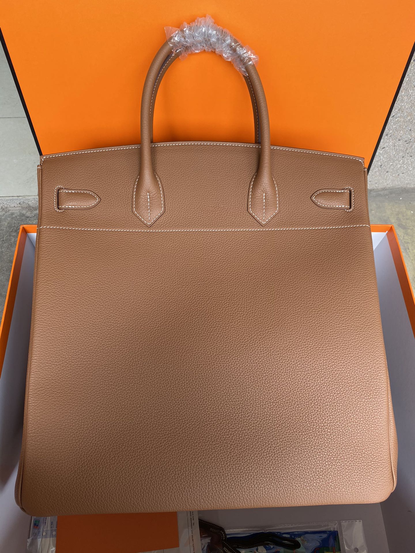 Hermes Birkin HAC Bag Togo Leather Palladium Hardware In Brown