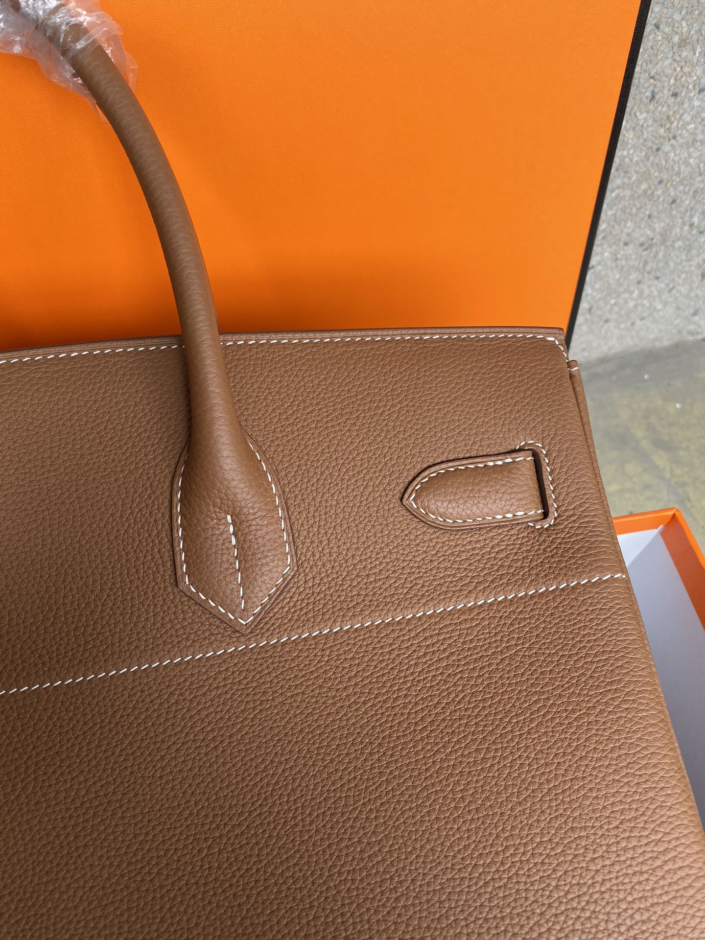 Hermes Birkin HAC Bag Togo Leather Palladium Hardware In Brown