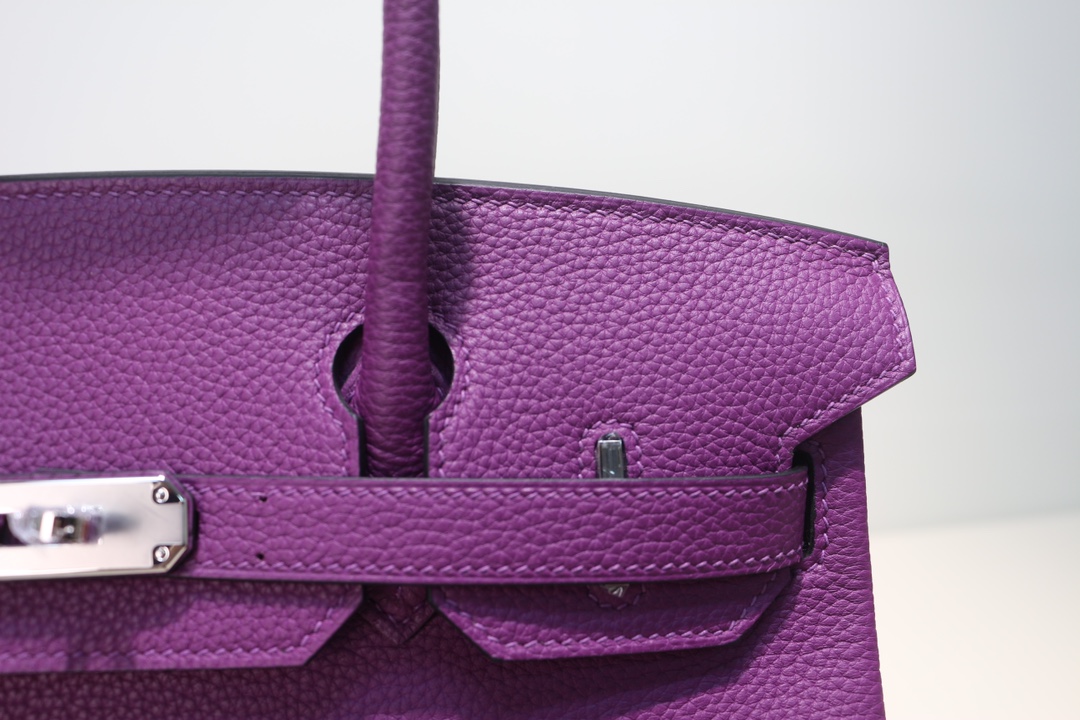 Hermes Birkin Handbag Purple Swift with Palladium Hardware