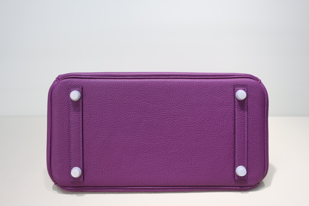 Hermes Birkin Handbag Purple Swift with Palladium Hardware