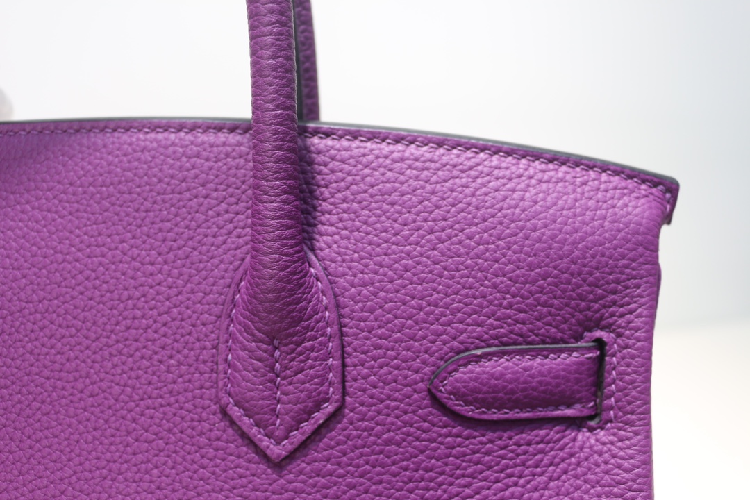 Hermes Birkin Handbag Purple Swift with Palladium Hardware