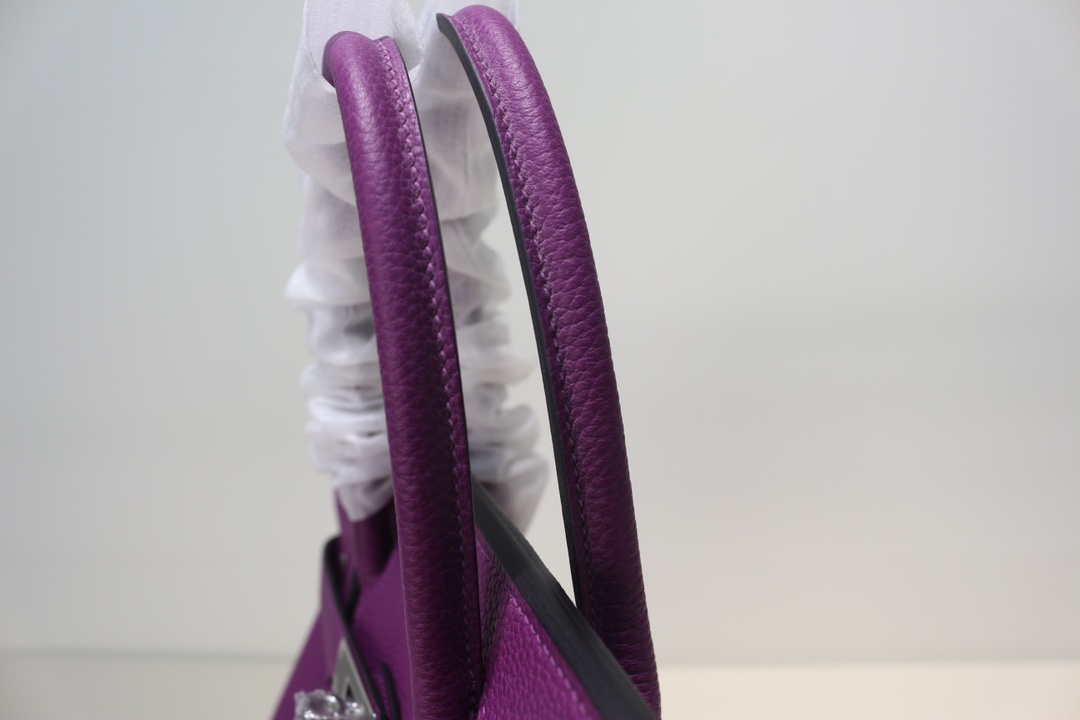 Hermes Birkin Handbag Purple Swift with Palladium Hardware