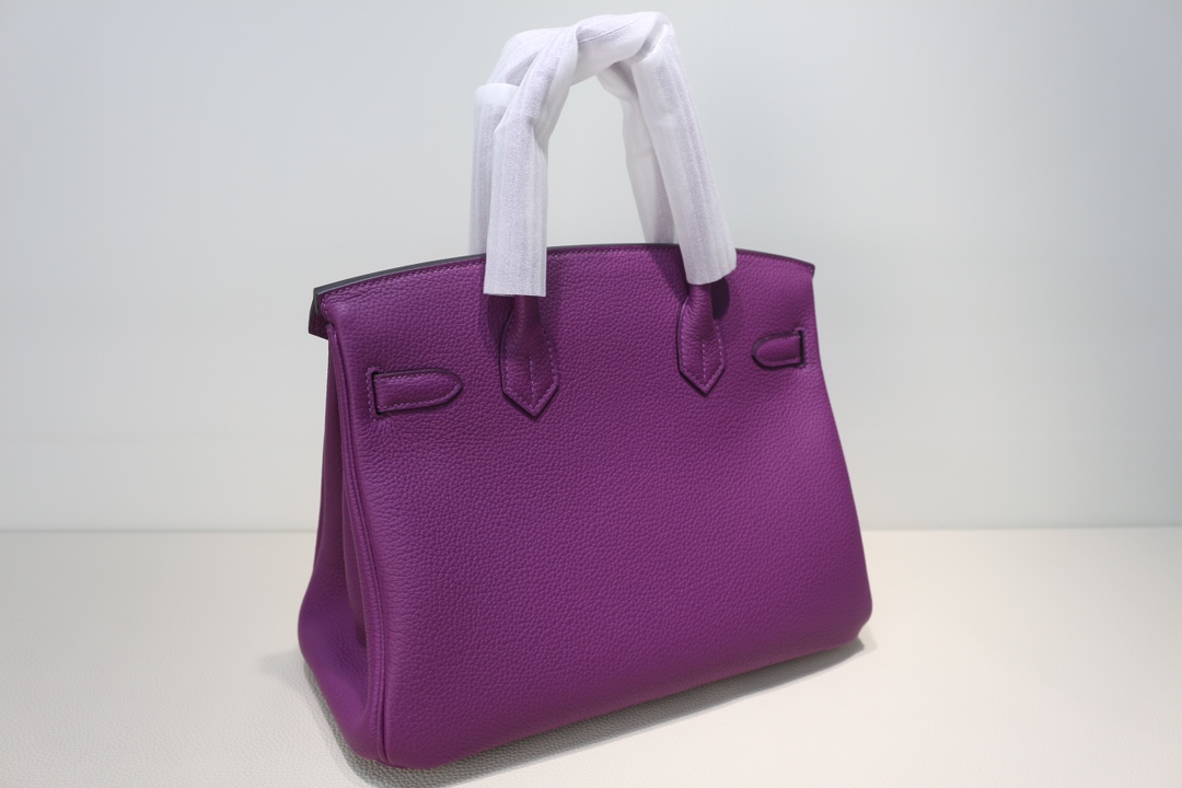 Hermes Birkin Handbag Purple Swift with Palladium Hardware
