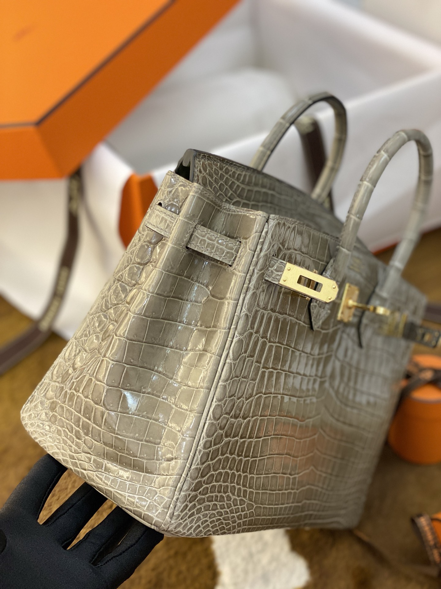 Hermes Birkin HSS 30 Bag Crocodile Gris Tourterelle