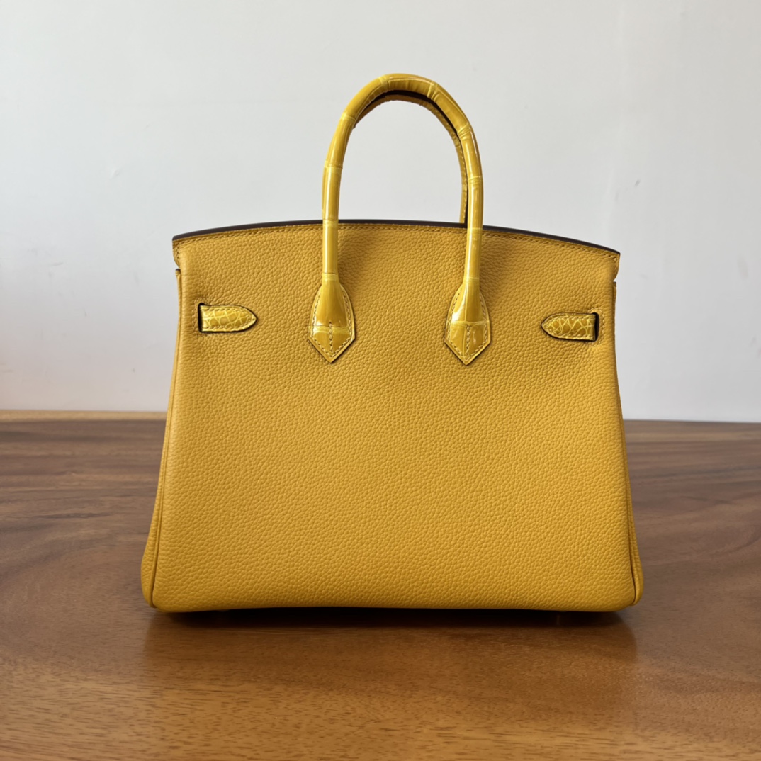 Hermes Birkin Limited Edition 30 Jaune Ambre Touch Togo Alligator Miss