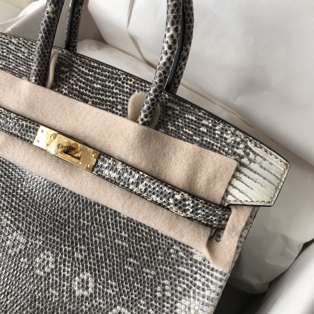 Hermes Birkin Lizard Bag 25CM Handmade Hand-sewn