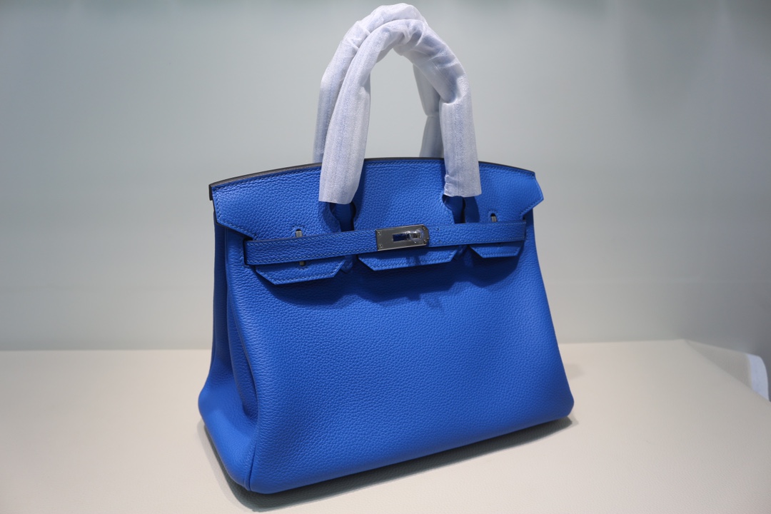Hermes Birkin PHW Togo Women's Handbag Blue