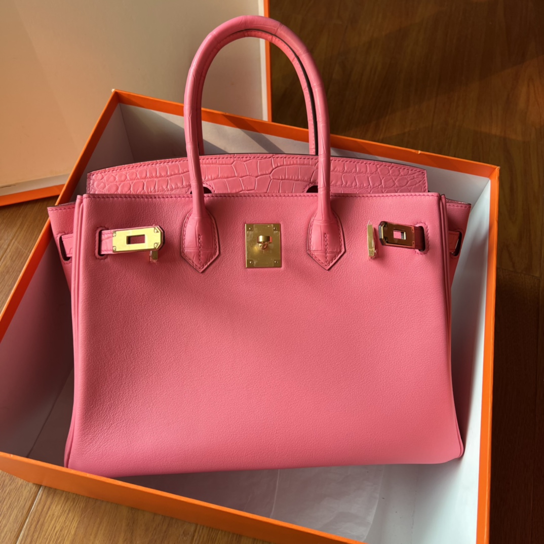 Hermes Birkin Togo 25CM Pink Handmade Hand-sewn Bag