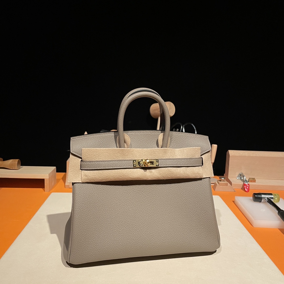 Hermes Birkin Togo etoupe Gold Hardware Handmade Hand-sewn Bag