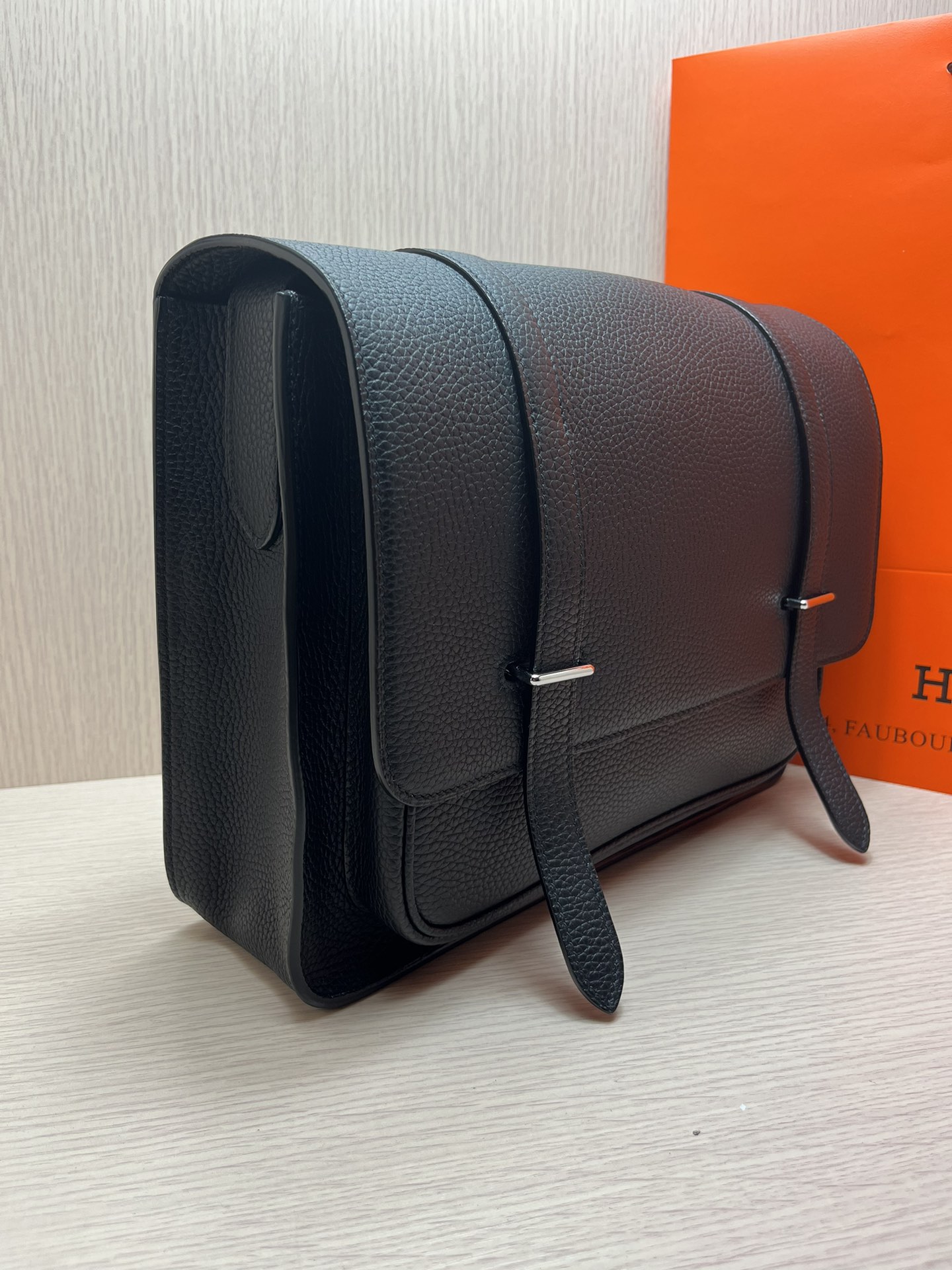Hermes Black Steve 35 Messenger Bag