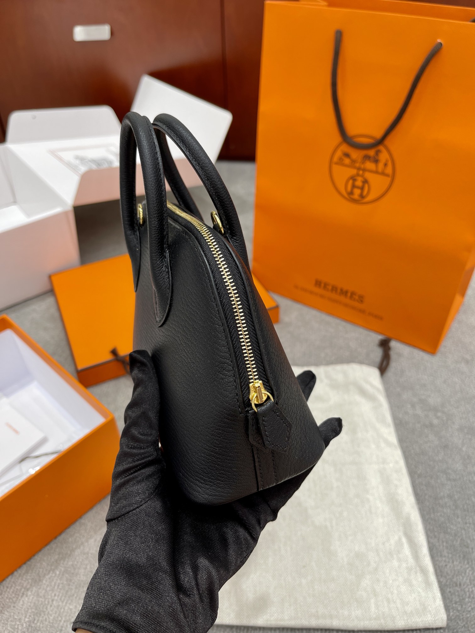 Hermes Bolide 25 Bowling Bag Black