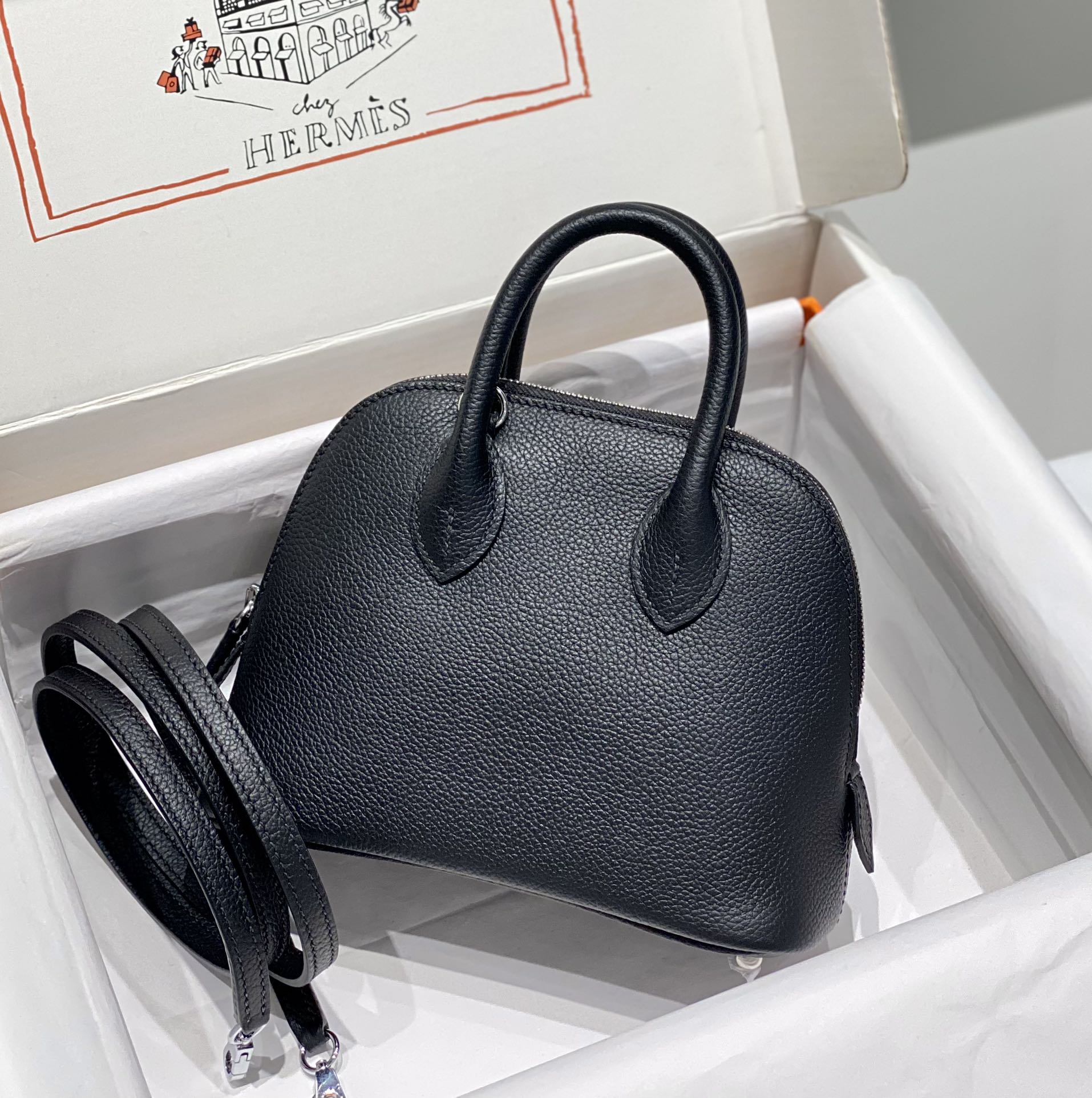 HERMES BOLIDE MINI EVERCOLOR BLACK