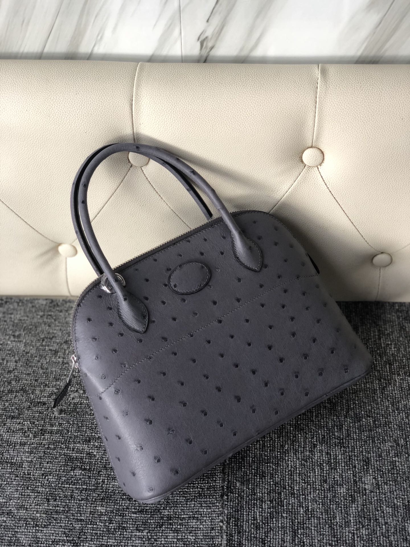 Hermes Bolide mini ostrich leather bag