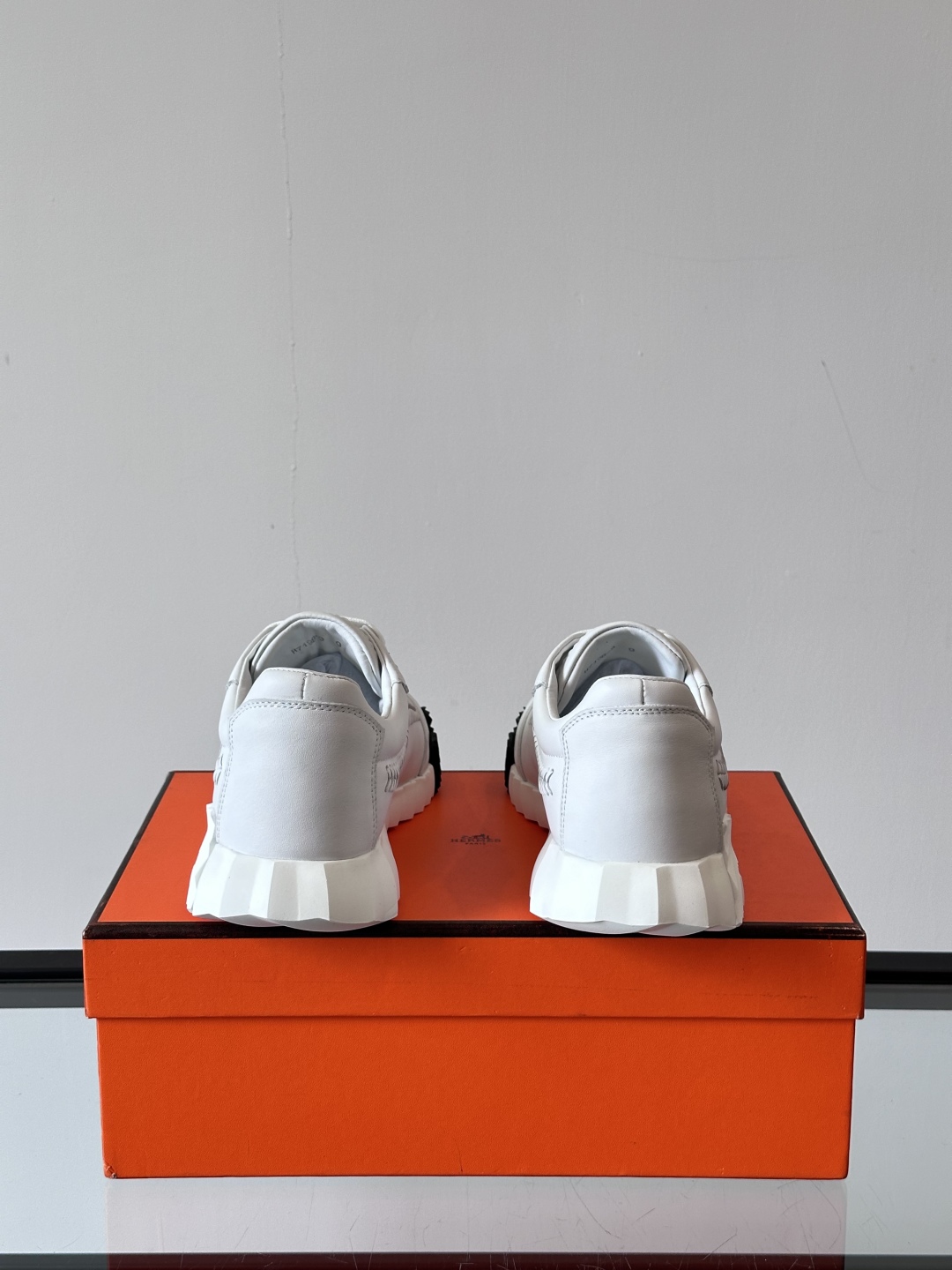 Hermes  Calfskin Herringbone Braided Bouncing Sneakers  White