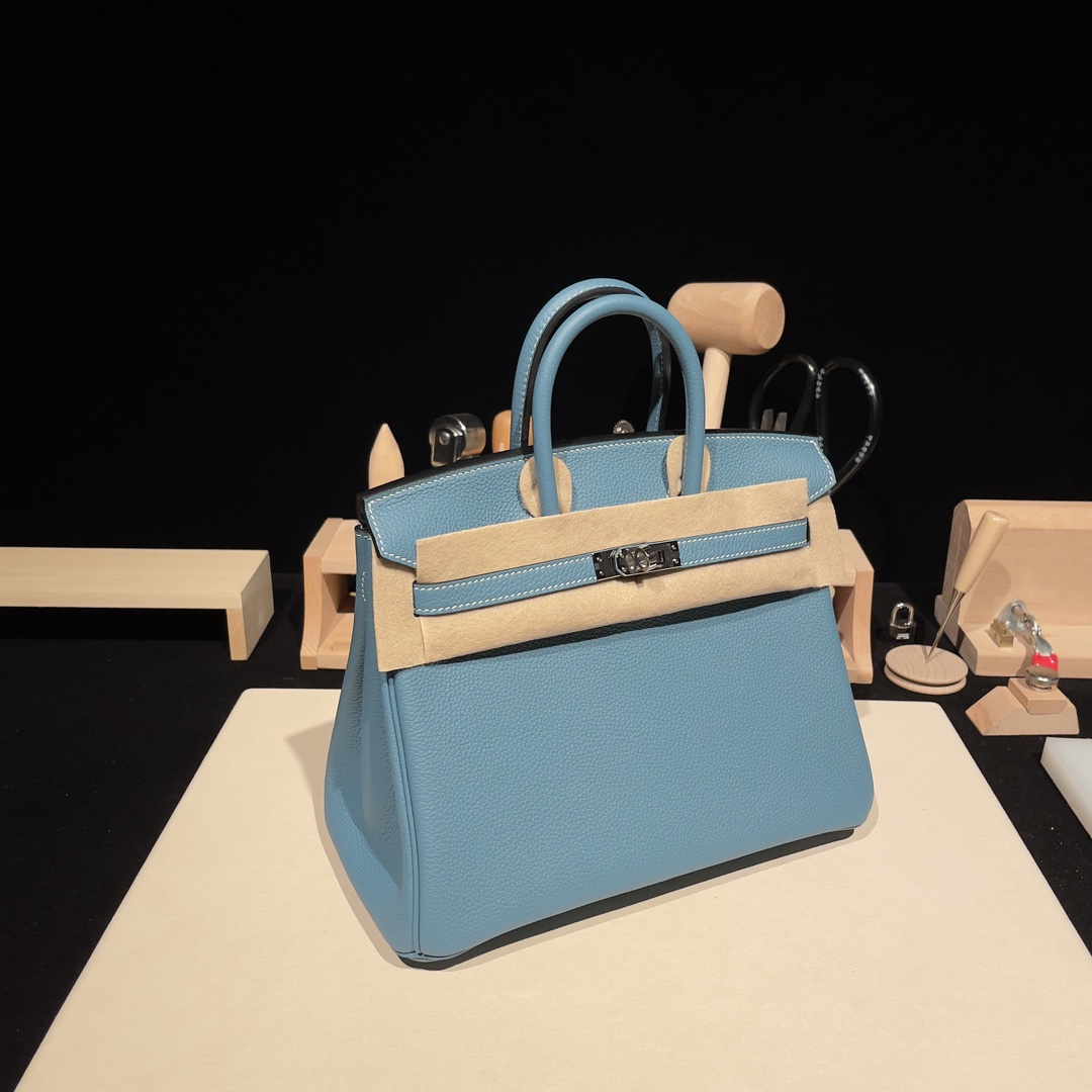Hermes Candy Blue Epsom Leather Birkin 25 Hermes
