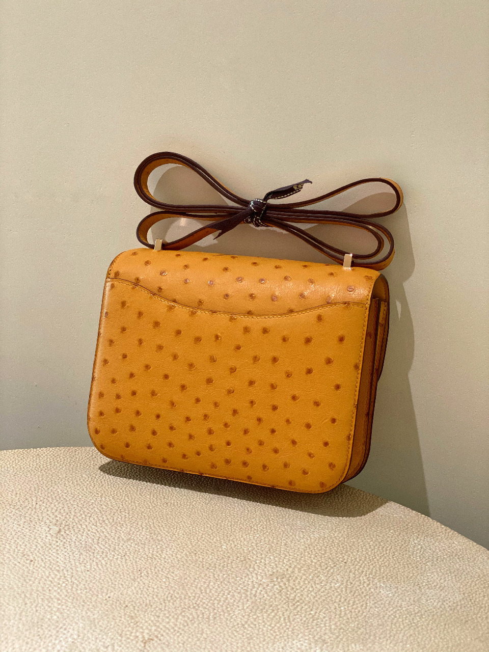 Hermes Chai Ostrich Mini Constance 18