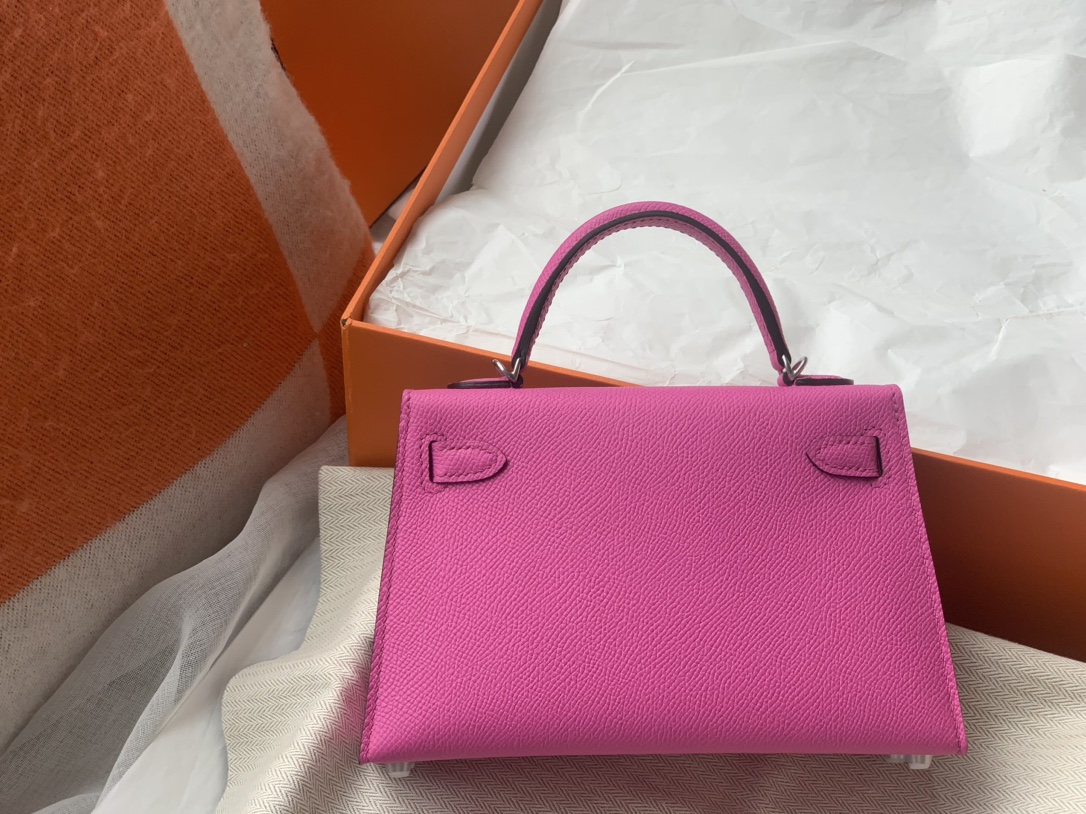 HERMES Chevre Mysore Mini Kelly Sellier 20 Magnolia