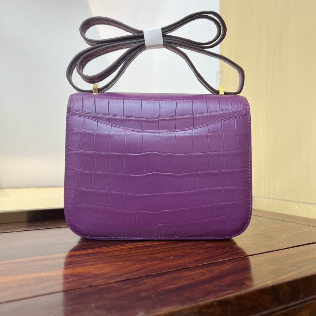 Hermes Constance 18 Bag Rare Ultra Violet Alligator Palladium