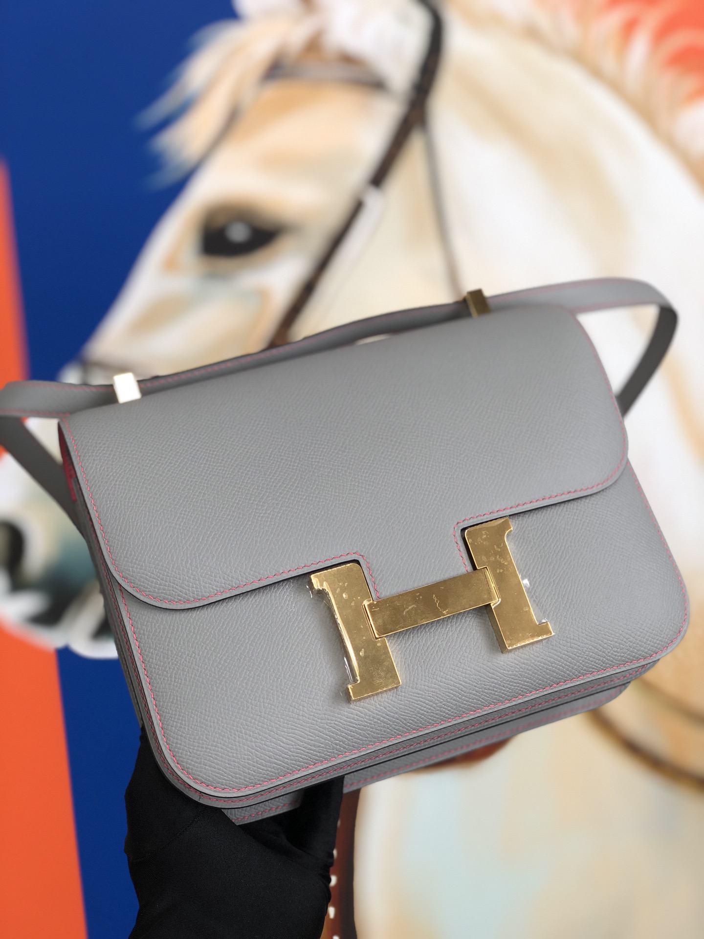 Hermes Constance 18 Epsom Gray Gold