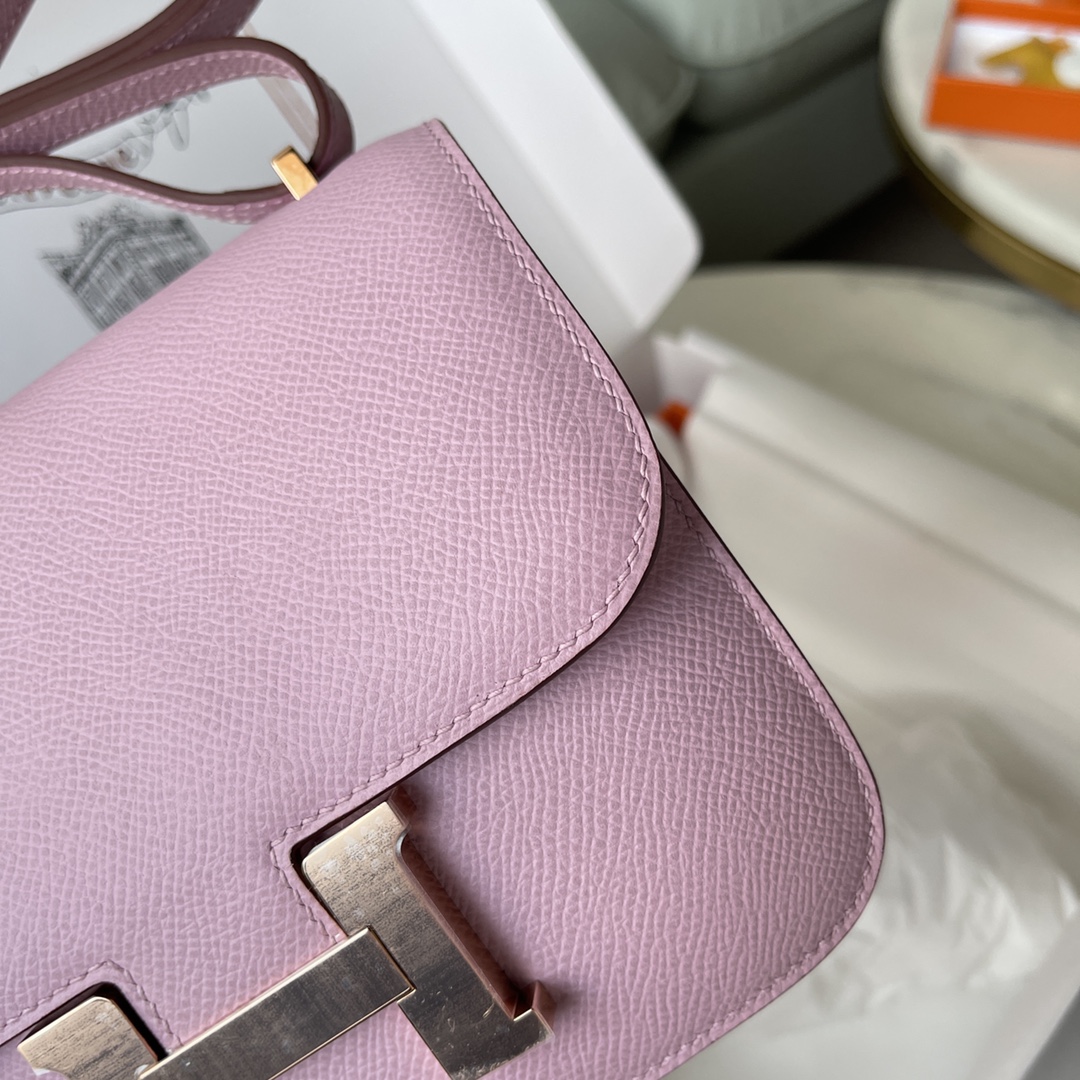 Hermes Constance 18 Epsom Pink Silver