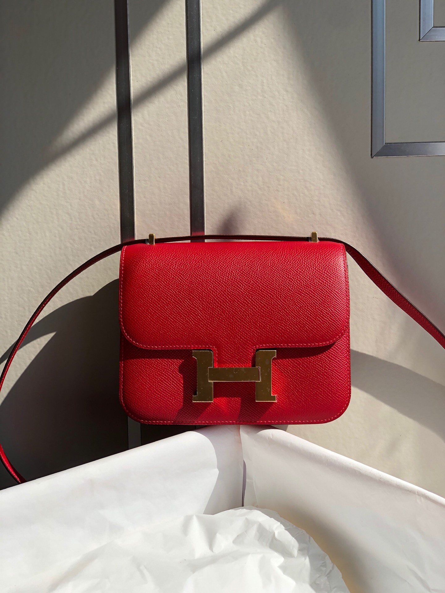 Hermes Constance 18 Rough De Coueur Epsom Gold Hardware