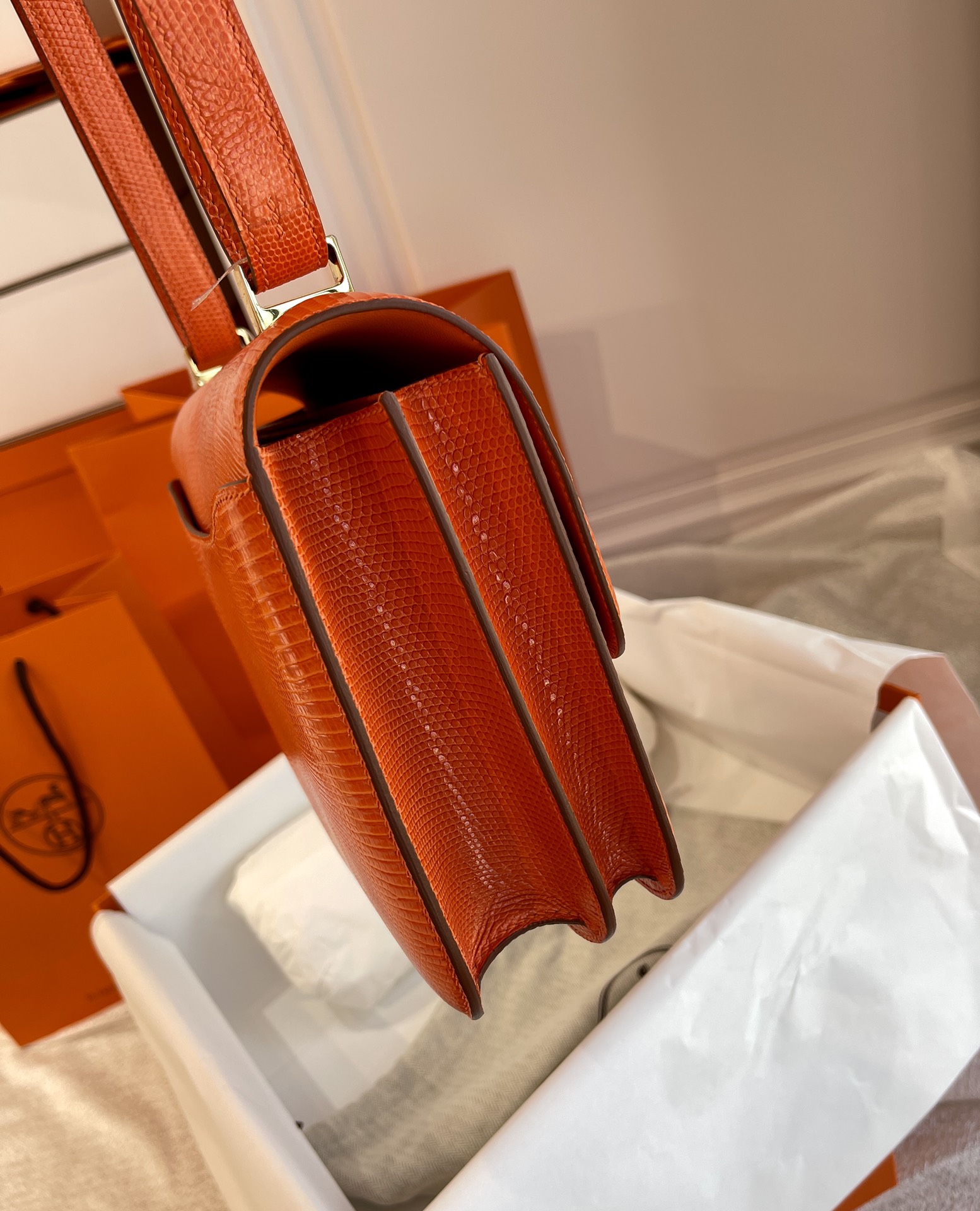 Hermes Constance 24 Alligator Crocodile Skin Glod