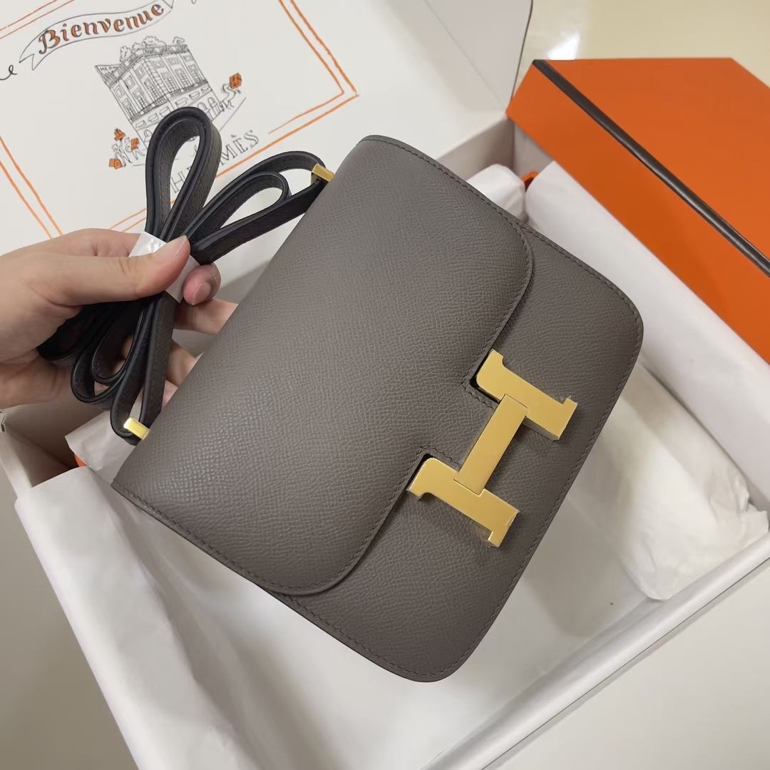 Hermes Constance 24 Gris Asphalt Epsom GHW Best