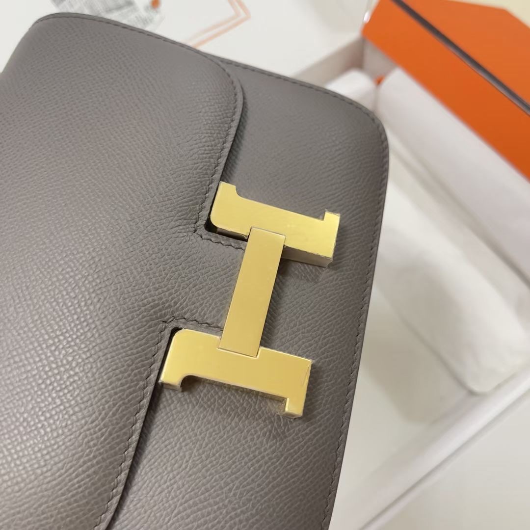 Hermes Constance 24 Gris Asphalt Epsom GHW Best