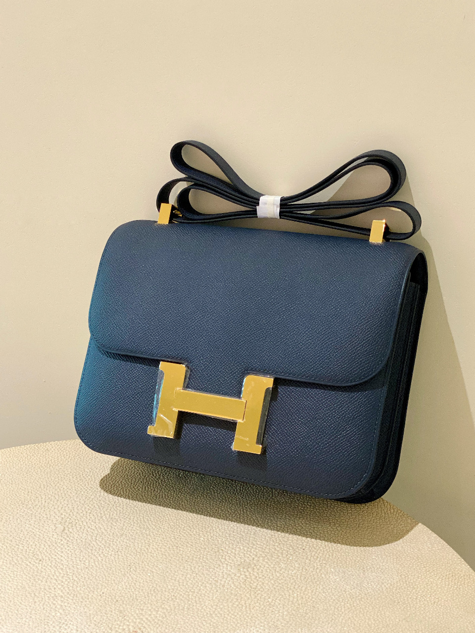 Hermes Constance 24 Navy Epsom Gold hardware