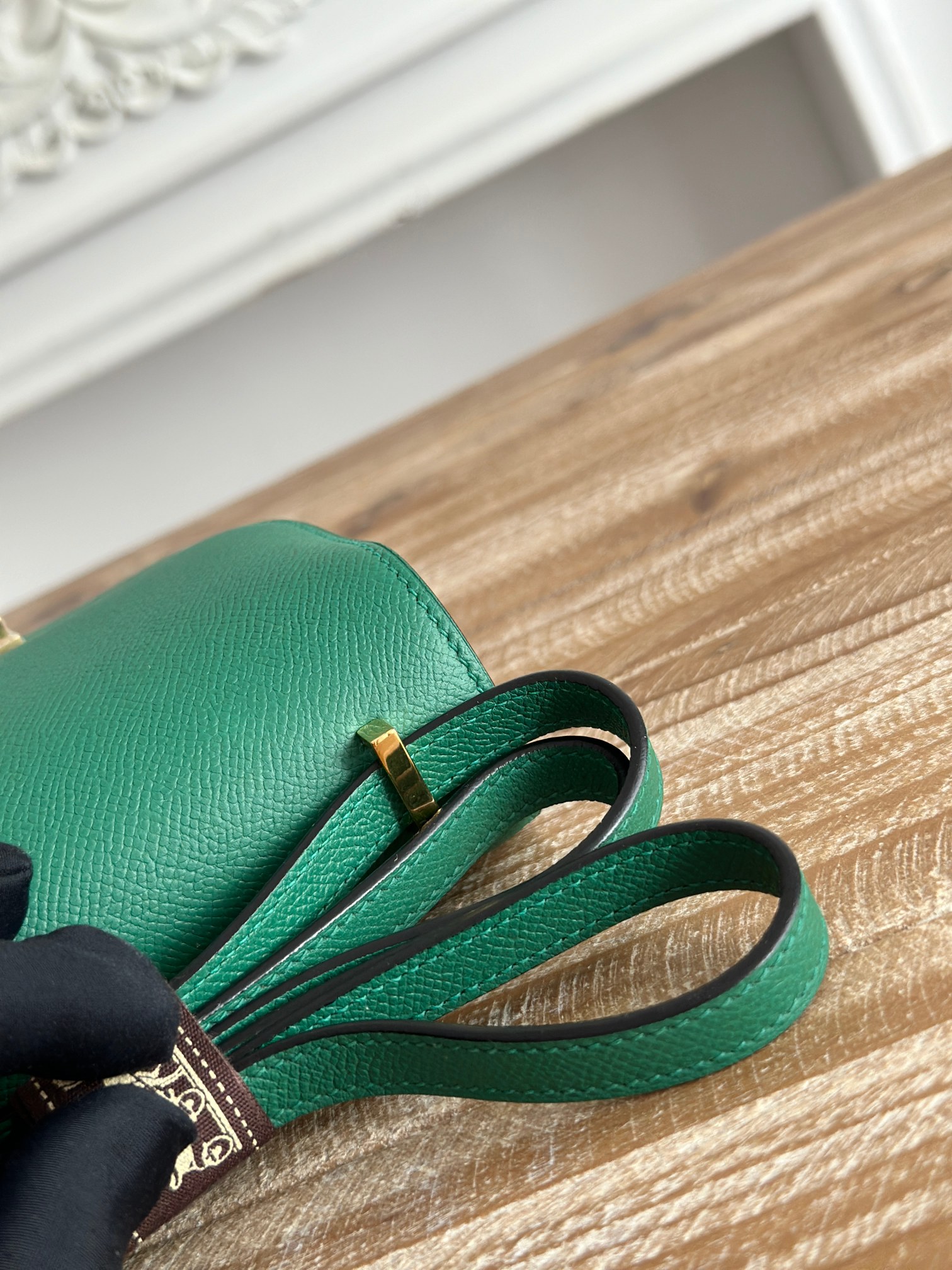 Hermes Constance handbag in Green Epsom leather with gold accessories