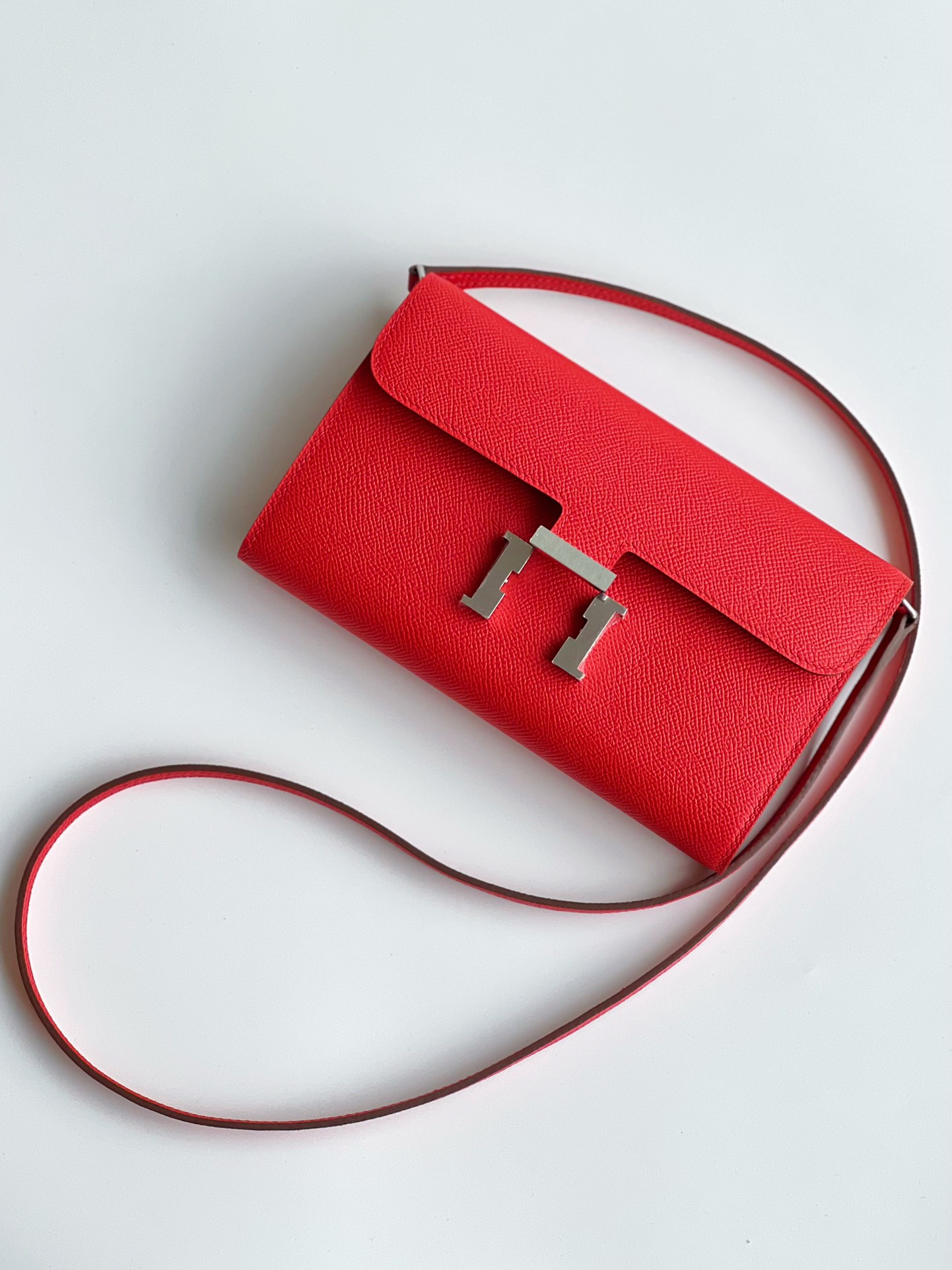 Hermes Constance Long To Go Wallet Rouge Casaque Palladium