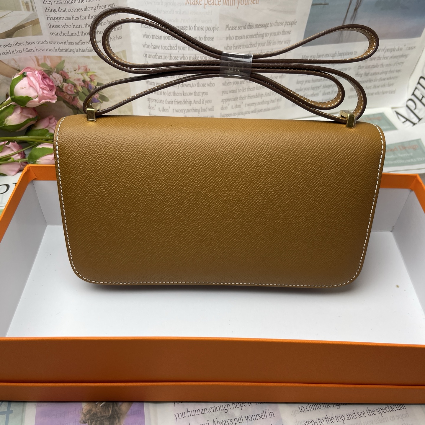 Hermes Constance Rectangular Flap Bag in Brown