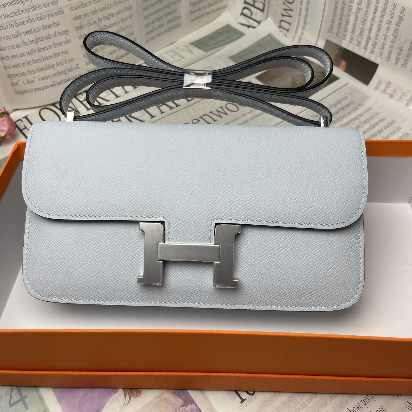 HERMES Constance To Go Blue Glacier Silver