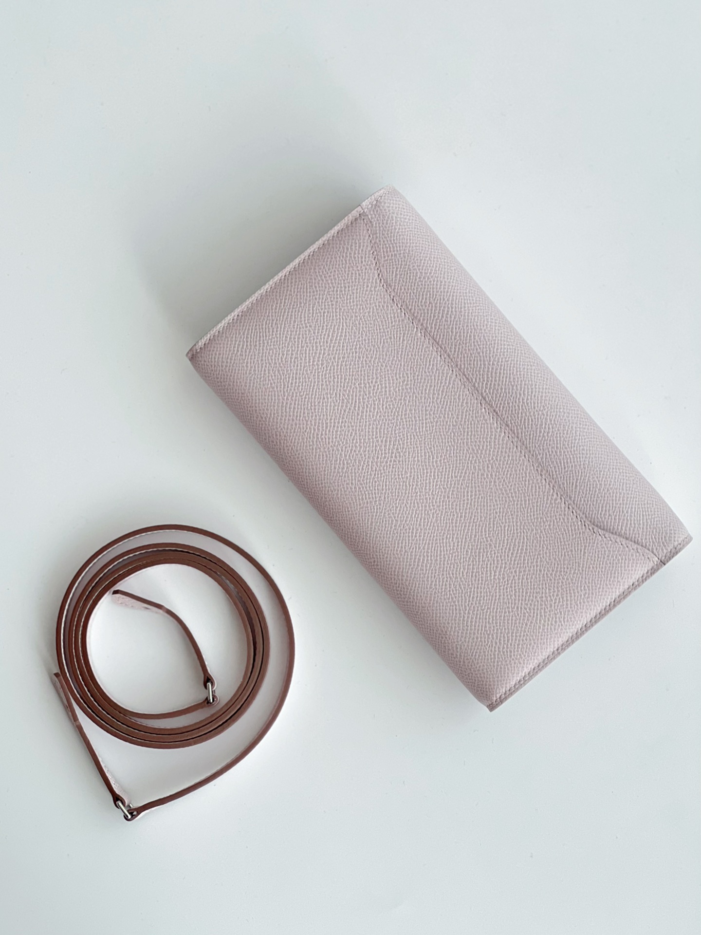 Hermes Constance Wallet To Go Mauve Pale Epsom Palladium