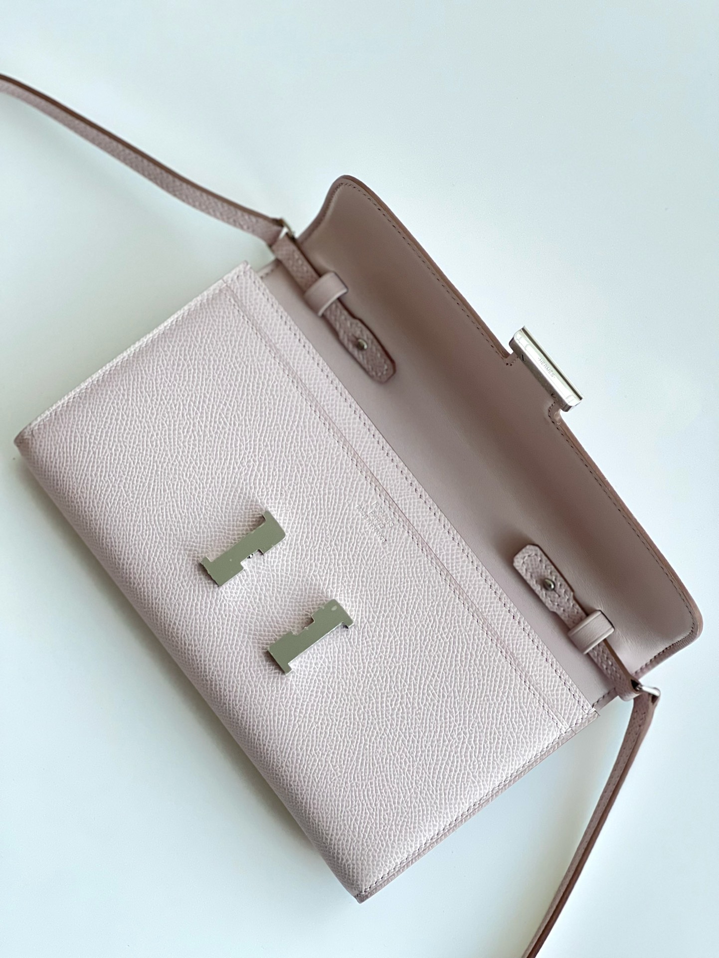 Hermes Constance Wallet To Go Mauve Pale Epsom Palladium