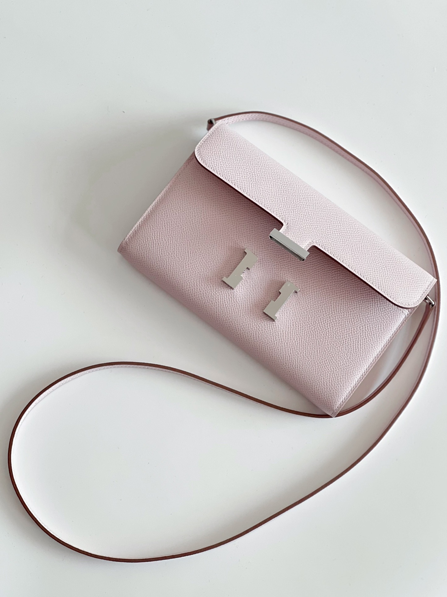 Hermes Constance Wallet To Go Mauve Pale Epsom Palladium