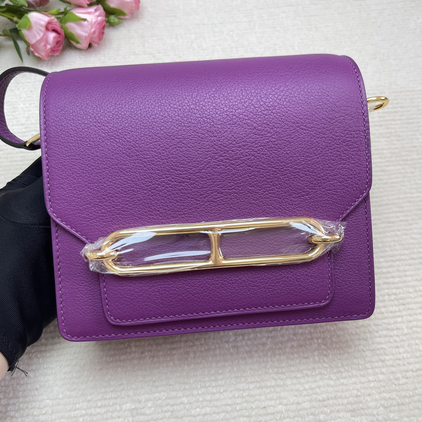 HERMES Evercolor Mini Sac Roulis Anemone Purple