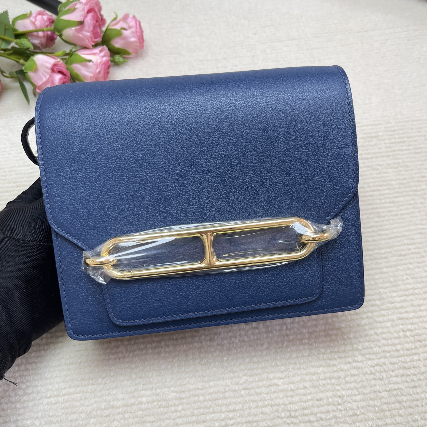 HERMES Evercolor Mini Sac Roulis Bleu De Malte