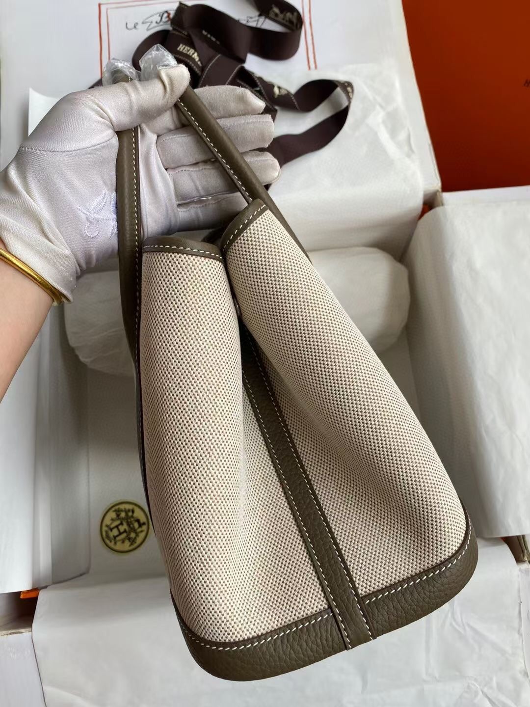 Hermes Garden Party 30 Bag Cream Color