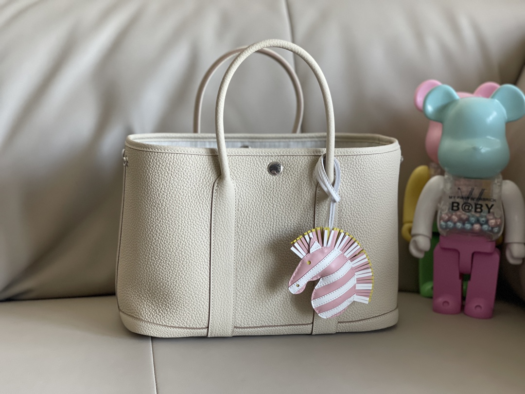 Hermes Garden Party 30 Togo White