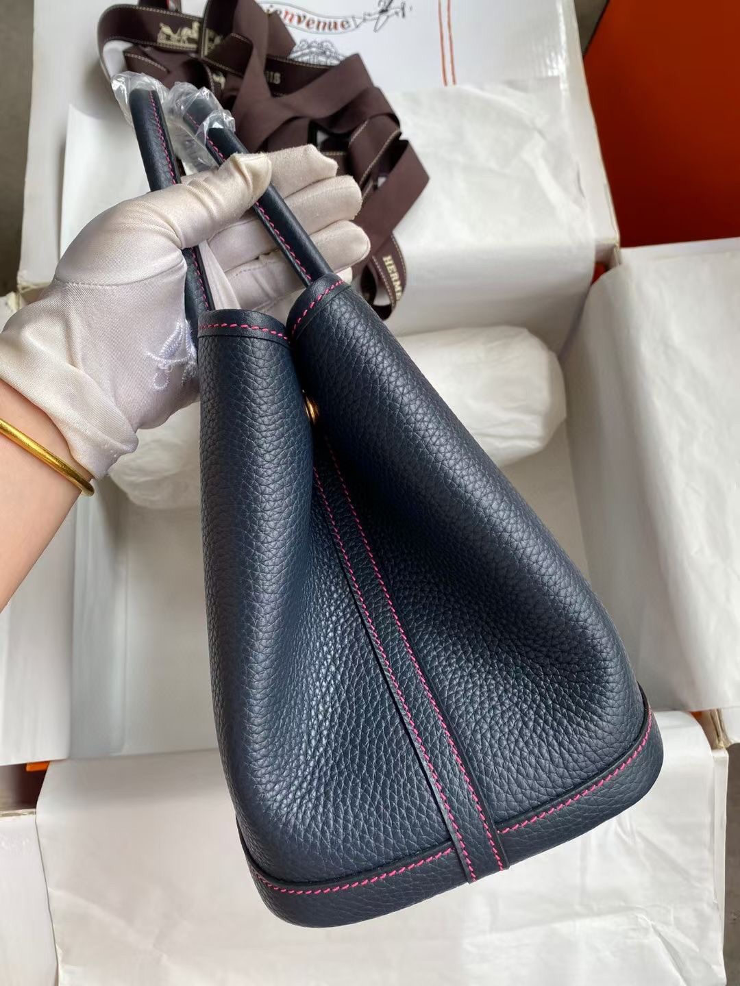 HERMES Garden Party TPM B Blue Indigo Negonda Women's